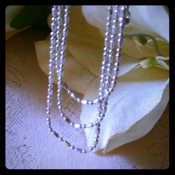 Vintage | Jewelry | Vintage Triplestrand Silver Chain Necklace | Poshmark